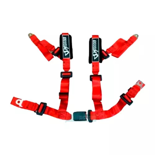 CINTA SEGURANCA 4 PONTOS VERMELHO COM ALMOFADA PRETA (2142.)