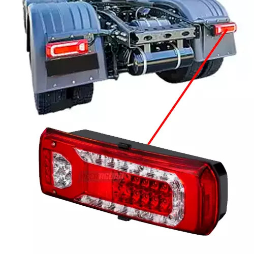 LANTERNA TRASEIRA LED 24V DIREITO MB ACTROS 2019... - SEM VIGIA E SIRENE (003544