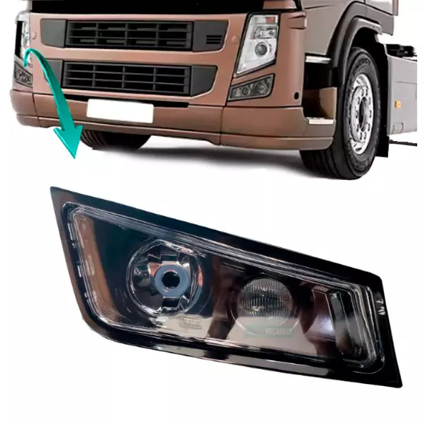FAROL AUXILIAR DIR VOLVO FM13 FH13 BLACK NEBLINA LONGO ALCANCE H3 H3  (21297917-
