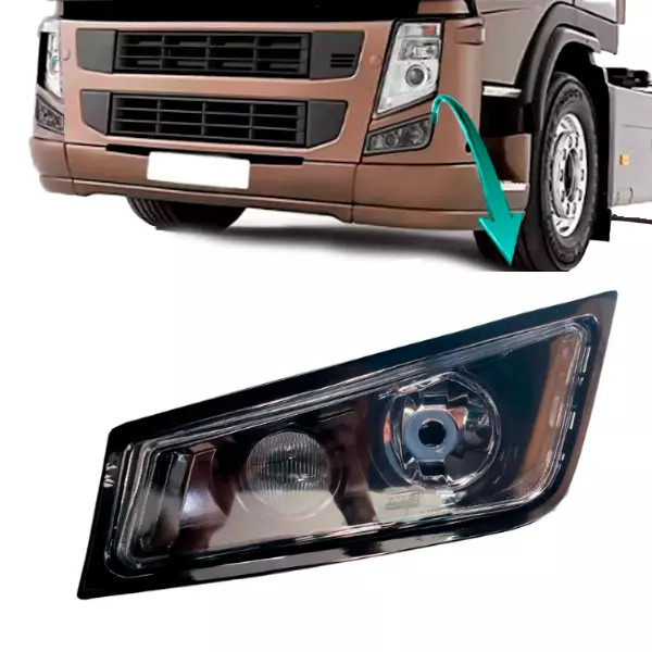 FAROL AUXILIAR ESQ VOLVO FM13 FH13 BLACK NEBLINA LONGO ALCANCE H3 H3  (21297918-