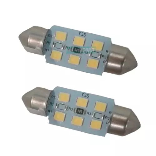 LAMPADA IMPORTADA LED TORPEDO 24V 06 LEDS 36MM BRANCO  (435441)