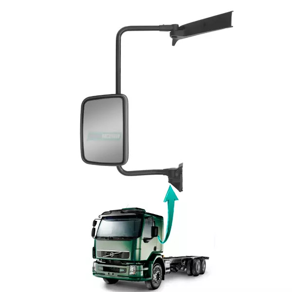 ESPELHO RETROVISOR ESQUERDO MANUAL VOLVO VM 260 310 220 330 COM DESEMBACADOR COM