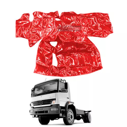 TAPETE VINIL VERMELHO MB 1418 ATEGO CABINE SIMPLES COM CAPO (PUES834V)