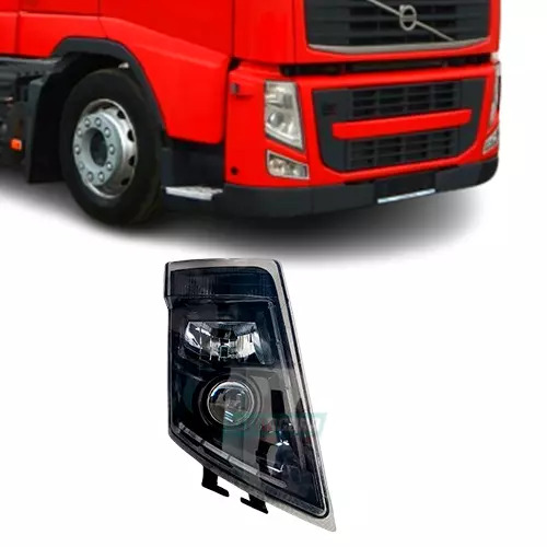 FAROL LED DIREITO VOLVO FH13 FM13 MASCARA NEGRA - 2008... (82304585-21035637-210