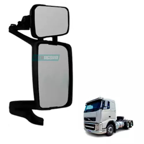 ESPELHO RETROVISOR ESQUERDO COMPLETO CONVEXO MANUAL SEM DESEMBACADOR VOLVO FH 20