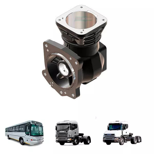 BLOCO COMPRESSOR AR MONOCILINDRO SCANIA F94 P114 P124 P94 R114 R124 T114 T124  (