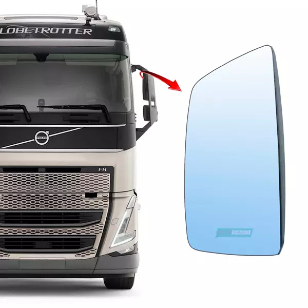 VIDRO ESPELHO CONVEXO RETROVISOR PRINCIPAL VOLVO FH 2015... ESQUERDO COM DESEMBA