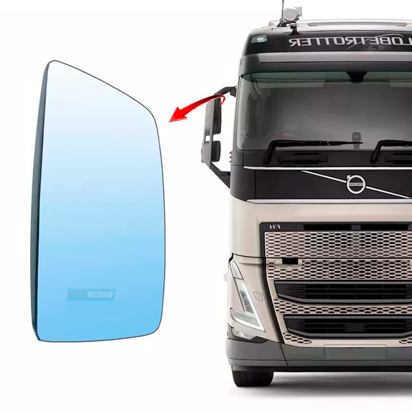 VIDRO ESPELHO RETROVISOR PRINCIPAL VOLVO FH 2015... DIREITO COM DESEMBACADOR    