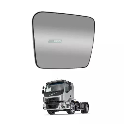 VIDRO ESPELHO RETROVISOR AUXILIAR ESQUERDO VOLVO VM COM DESEMBACADOR (20862815-2