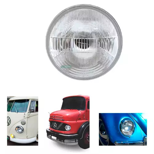 FAROL DIANTEIRO ESQ DIR FUSCA ATE 74 MB 1113 KOMBI ATE 75 VIDRO SEM VIGIA 180MM 