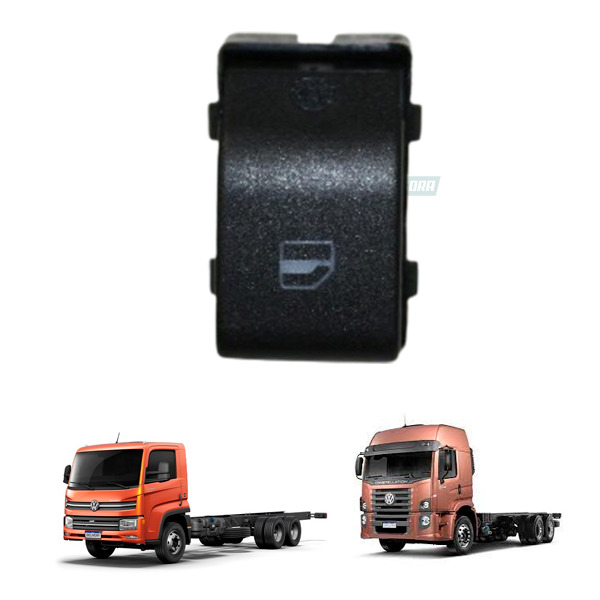 BOTAO VIDRO ELETRICO DIREITO VW CONSTELLATION FOX GOL G4 G5 CINZA SIMPLES - CINZ