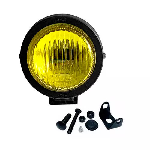 FAROL AUXILIAR NEBLINA 85MM AMARELO H3 UNIVERSAL MINI MILHA CARCACA PRETA SUN RA