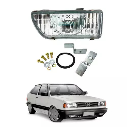 FAROL NEBLINA DIREITO VW GOL PARATI SAVEIRO VOYAGE 87 A 94 QUADRADO (305941058-F