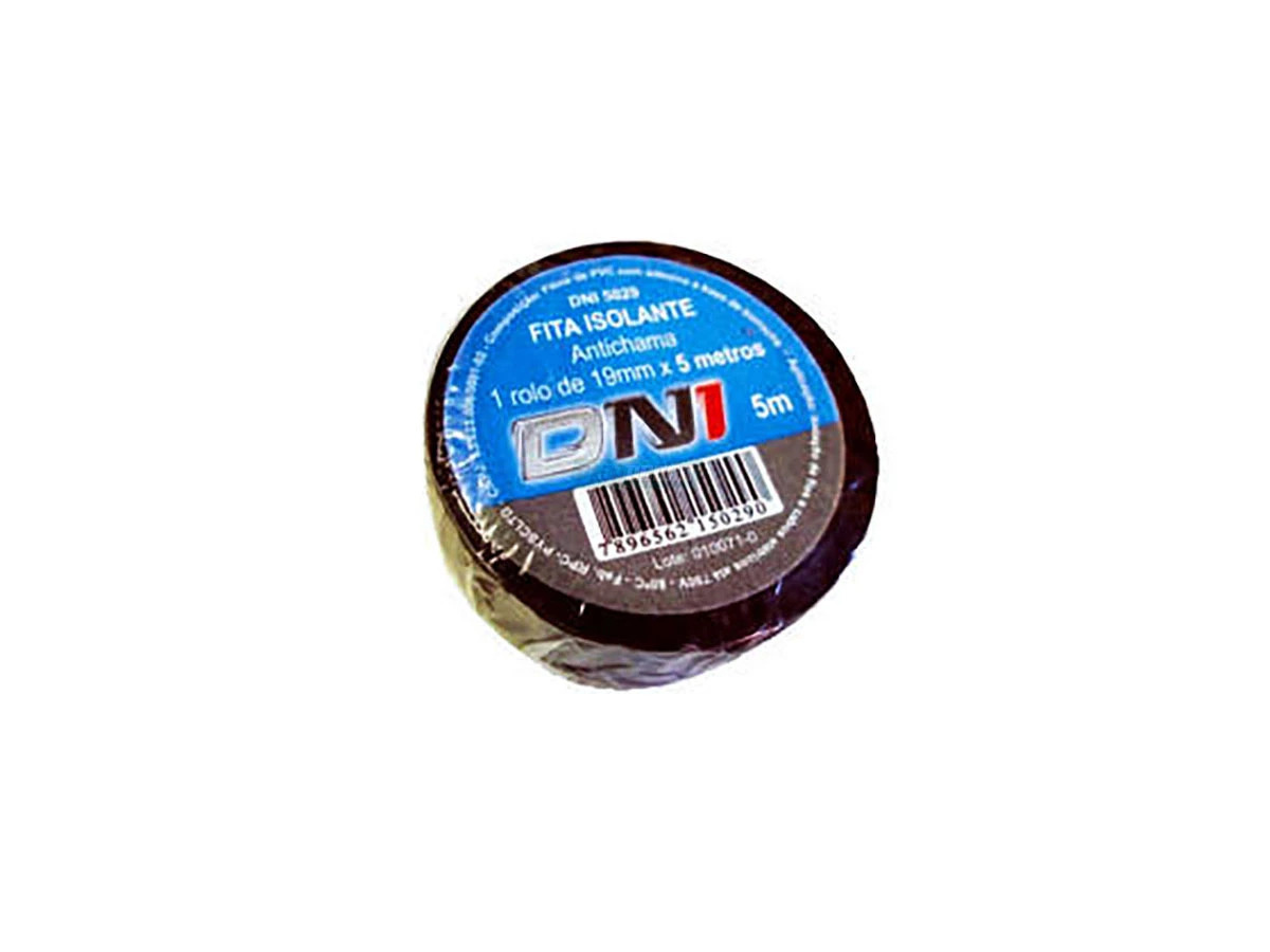 CAIXA 10 FITA ISOLANTE 5MTS FITA ISOLANTE PRETA PVC 5MTS (CX.DNI5029**10)