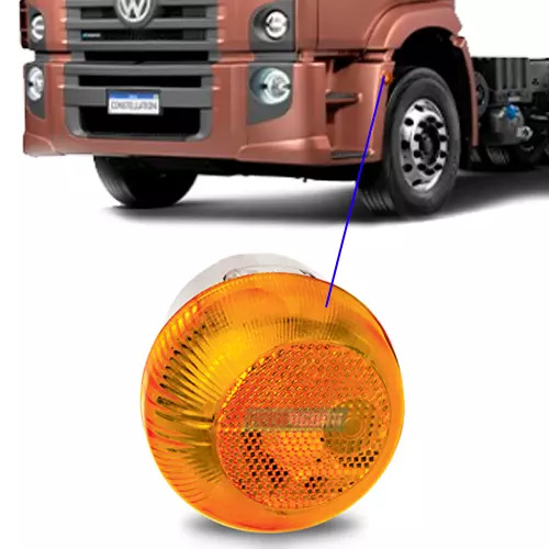 LANTERNA DIRECIONAL ESTRIBO SEM SOQUETE AMARELA VW CONSTELLATION (2R2953037-PL08