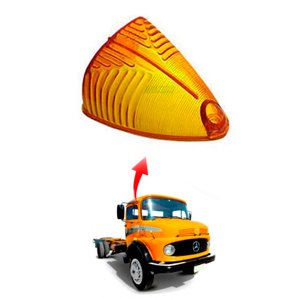 LENTE LANTERNA EXTERNA TETO AMARELA MB 1113 1313 1513 2013 2213 TODOS CABINE IGU