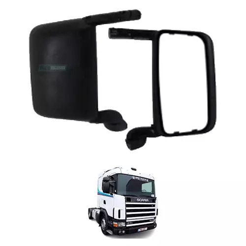 ESPELHO PARA SCANIA 124 DIREITO COM BRACO COM DESEMBACADOR (BRACO NYLON)  (19525