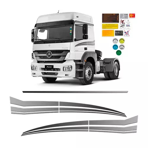 KIT FAIXAS ADESIVOS MB AXOR 1933 2544 2644 2041 2536 ANO 2019 ATE 2022 (19332544
