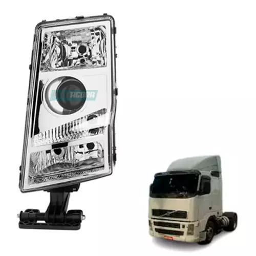 FAROL NINO COMPLETO CONECTOR REDONDO ESQUERDO VOLVO FH12 FM12 2004 A 2007 (20360