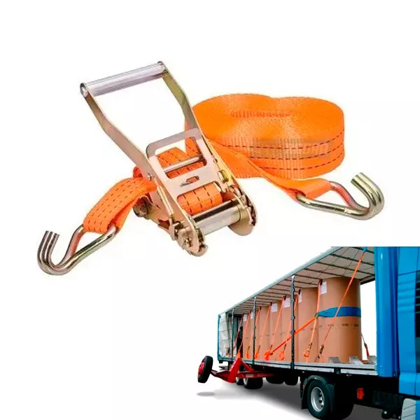 CAIXA 2 KIT CINTA + CATRACA 3 TON AMARRACAO CARGA 9M GANCHO J LARANJA (CX.UNIAO1