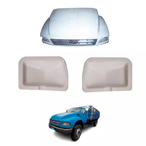 KIT CAPO TAMPAS DE FAROL FIBRA FORD SAPAO F12000 F14000 1993 A 1998 (K.T75941602