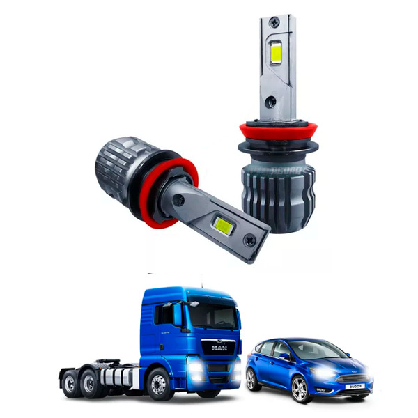 PAR LAMPADA LED SLIM H7 DUPLO CSP COM CANCELLER 11000 LUMENS 12V 24V BIVOLT 6000