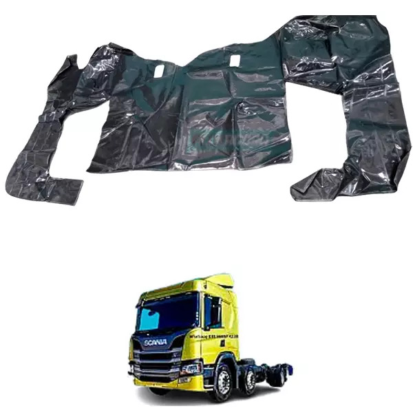 TAPETE DE VINIL CINZA PARA SCANIA HIGHLINE P AUTOMATICO  COM CAPO ANO 2010 (PUES