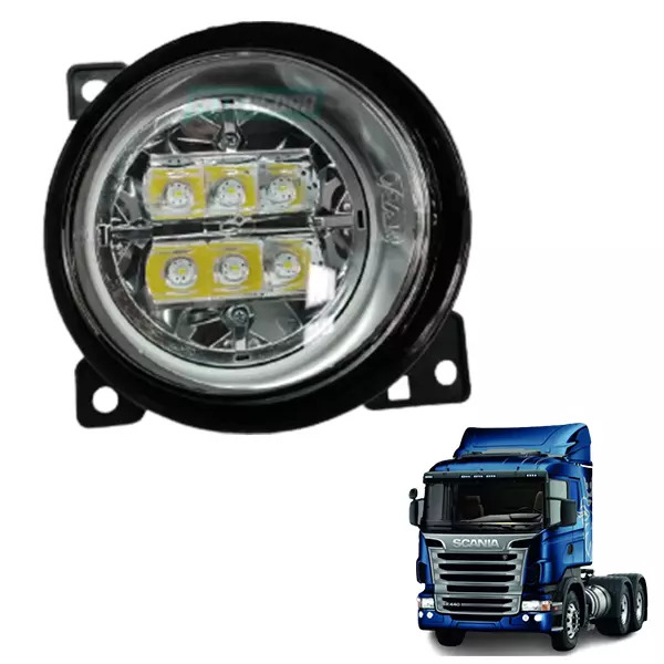 FAROL NEBLINA LE LED 24V LONGO ALCANCE PARA SCANIA SERIE 5 P / G / R / T ANO 200