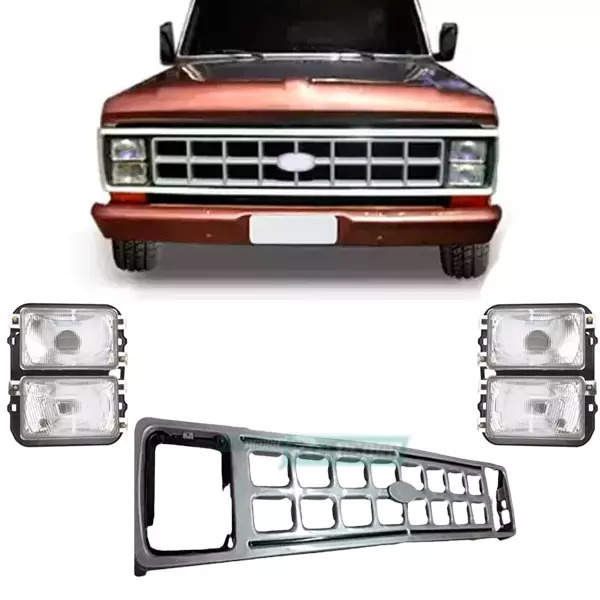 KIT GRADE DIANTEIRA FERRO FAROL DUPLO H1 H4 FORD F1000 F4000 85 A 92 (K.85TU8200