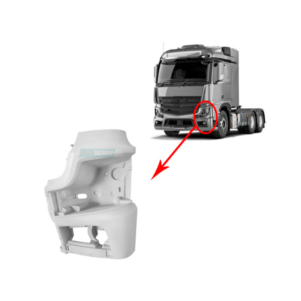 PONTEIRA PARACHOQUE ESQUERDO MB ACTROS 2548 2651 2020 EM DIANTE (9608800091-FBC4
