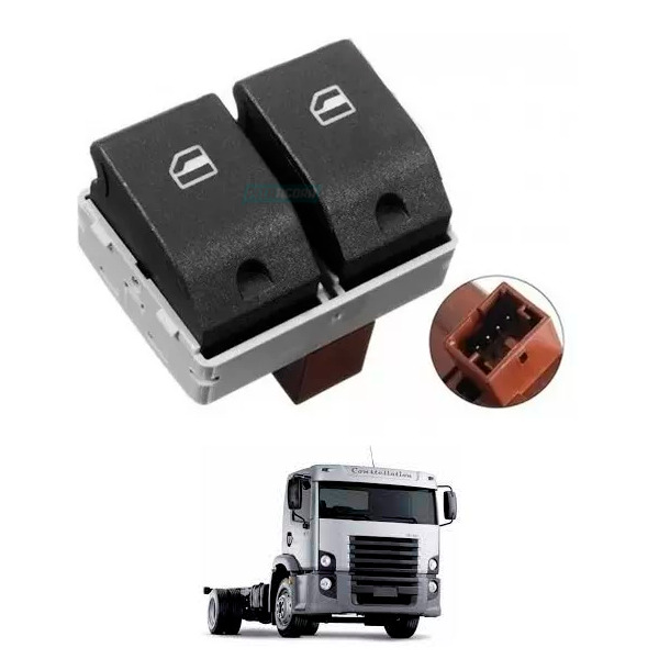 BOTAO LEVANTAR VIDRO DUPLO VW CONSTELLATION​​ 13180 13190 15180 15190 17190 