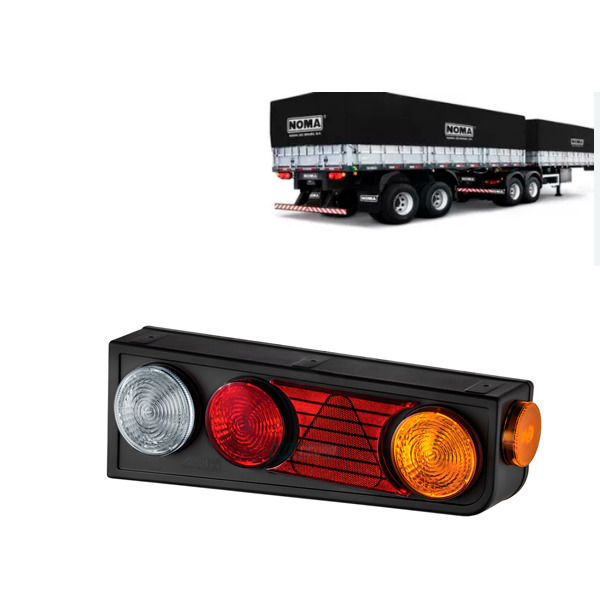 LANTERNA TRASEIRA 24V COM TRIANGULO DIR SEM REFLETIVO SEM ABA PARA LAMPADA IMPLE