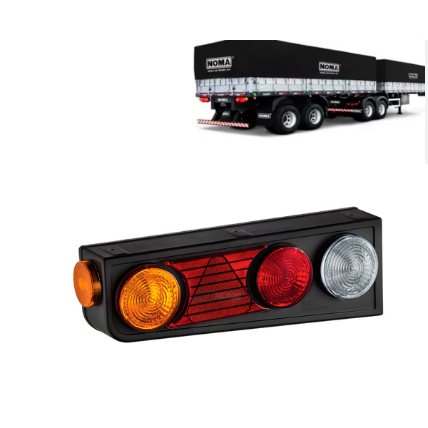 LANTERNA TRASEIRA 24V COM TRIANGULO ESQ SEM REFLETIVO SEM ABA PARA LAMPADA IMPLE