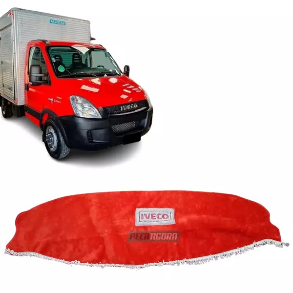 CAPA PELUCIA CHINIL PAINEL C/LOGO PARA IVECO DAILY 2014 GAUCHA C/FORRO VERMELHA 