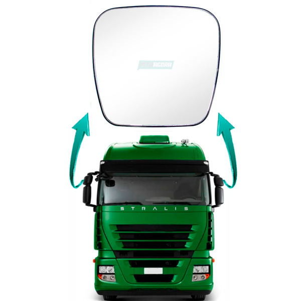 ESPELHO RETROVISOR MENOR AUXILIAR IVECO STRALIS NOVO STRALIS CURSOR TECTOR COM D