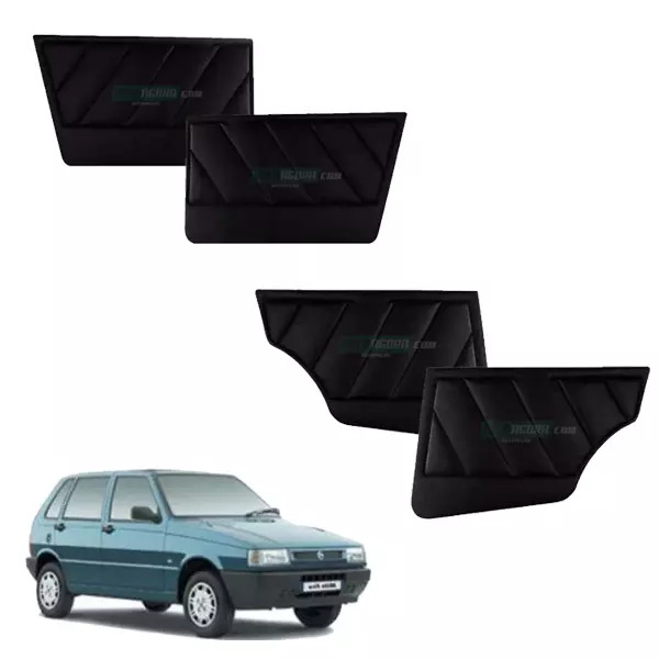PAR FORRO PORTA DIANTEIRA TRASEIRA UNO ELBA 4 PORTAS 85 A 2003 PRETO (K.M455008-