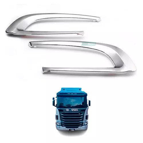 JOGO APLIQUE PLASTICO CROMADO GRADE FRONTAL SCANIA S5 G R 2010... (B2100)