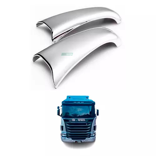 JOGO APLIQUE PLASTICO CROMADO PARA MACANETAS SCANIA S4 G P R T S5 G P R T ANO 19