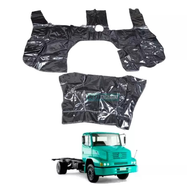 TAPETE VINIL PRETO COM CAPUS MB HPN TODOS 1620 ATE 1997 COM CAPUZINHO DO MOTOR (