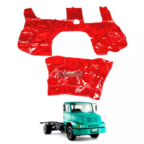 TAPETE VINIL VERMELHO COM CAPUS MB HPN TODOS 1620 ATE 1997 COM CAPUZINHO DO MOTO