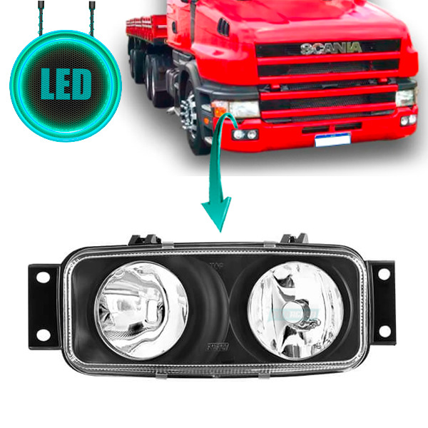 FAROL AUXILIAR LED DIREITO SCANIA SERIE 4 114 124 1997 2008 SERIE 5 P G R 2009 2