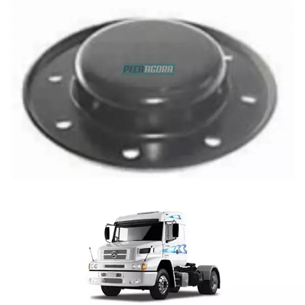 TAMPA CUBO DIANTEIRO " 8 FUROS" MBB HPN 1620 1622 OF1721 ATEGO 1718 1723 1725 L1