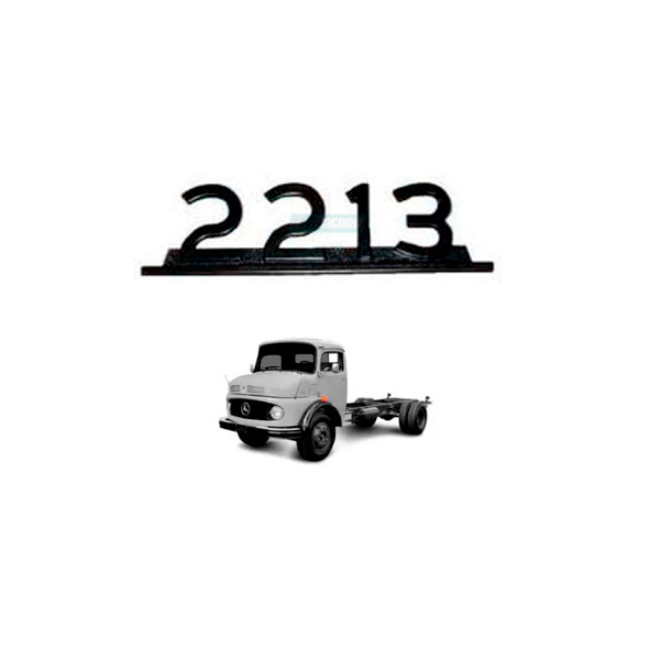 EMBLEMA CAMINHAO MB ''2213'' PRETO - METAL (3458179114-1228)
