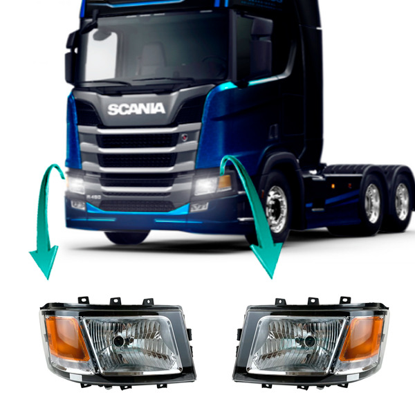 PAR FAROL PRINCIPAL MODELO BASICO SCANIA NTG (K.2655833-2674378-2655834-2674379)