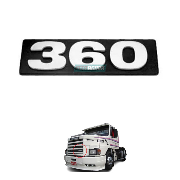 EMBLEMA PLASTICO GRADE ORIGINAL PARA SCANIA 112 113 - ''360'' (1347201-3062)