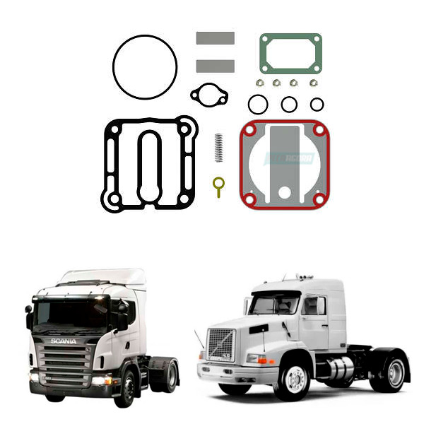 KIT REPARO COMPRESSOR MONO CILINDRO SCANIA VOLVO (1746881-MGK3432)