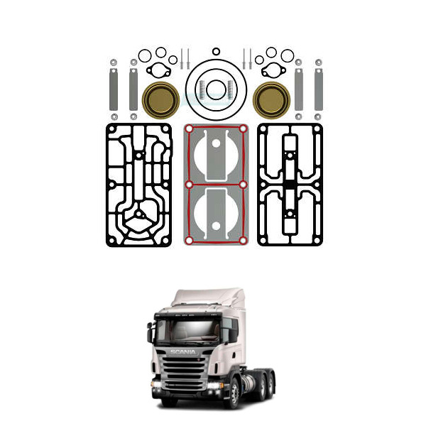 KIT REPARO COMPRESSOR LP4951 SCANIA SERIE 5 (1864986-MGK3445)