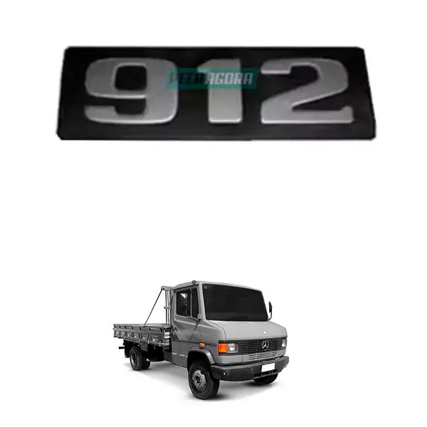 EMBLEMA PLASTICO PRETO PRATA''912'' (101174-V1101)