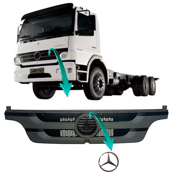 KIT GRADE FRONTAL + EMBLEMA ESTRELA 255MM MB ATÉ 2012 (K.9588800585-60370-34481