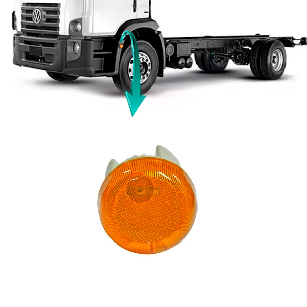 LANTERNA DIRECIONAL AMBAR COM SOQUETE VW CONSTELLATION 13180E  15180E 17250E  23